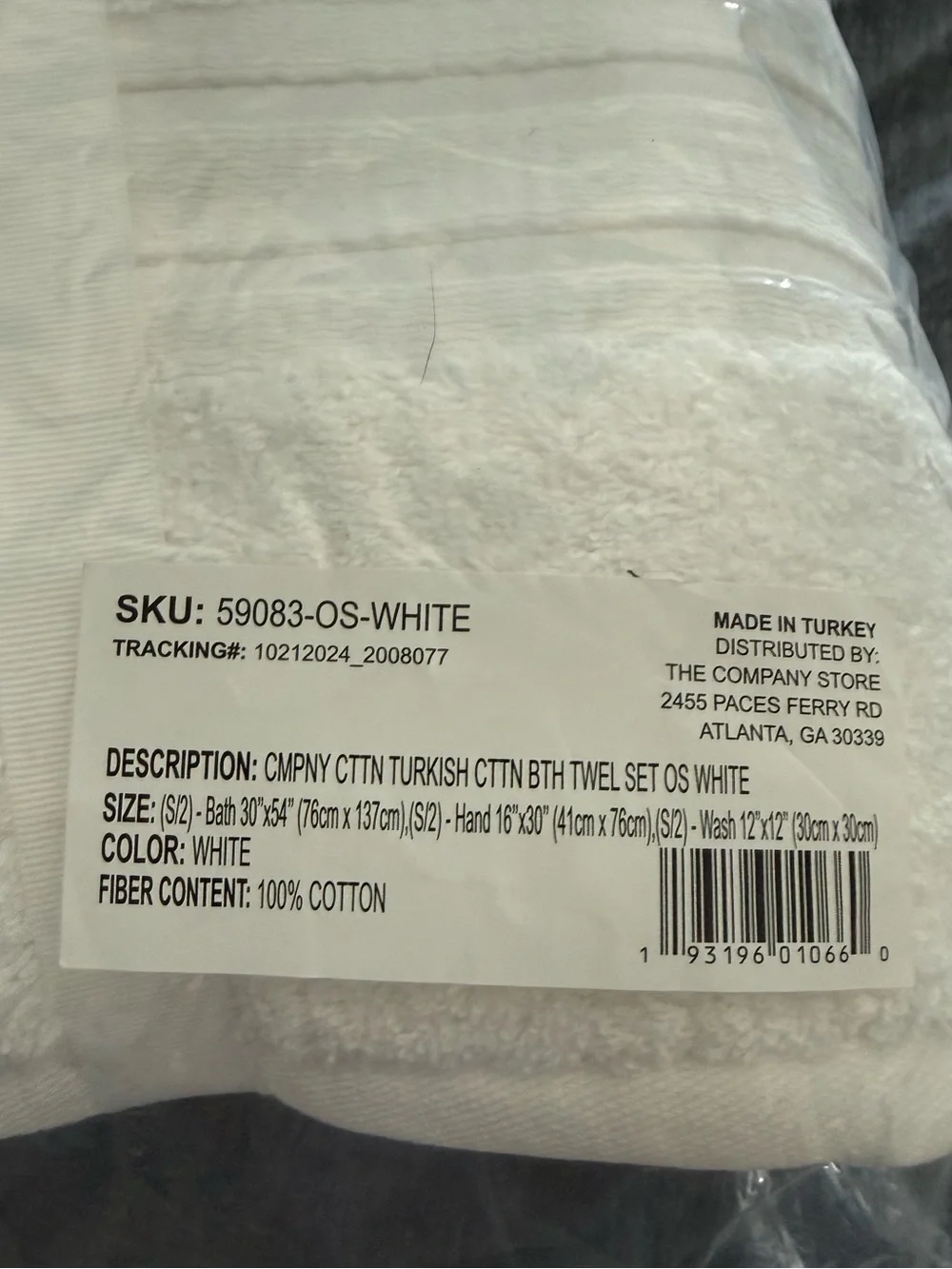 The Company Store Company Cotton 6 Piece Turkish Cotton Bath Towel Set white